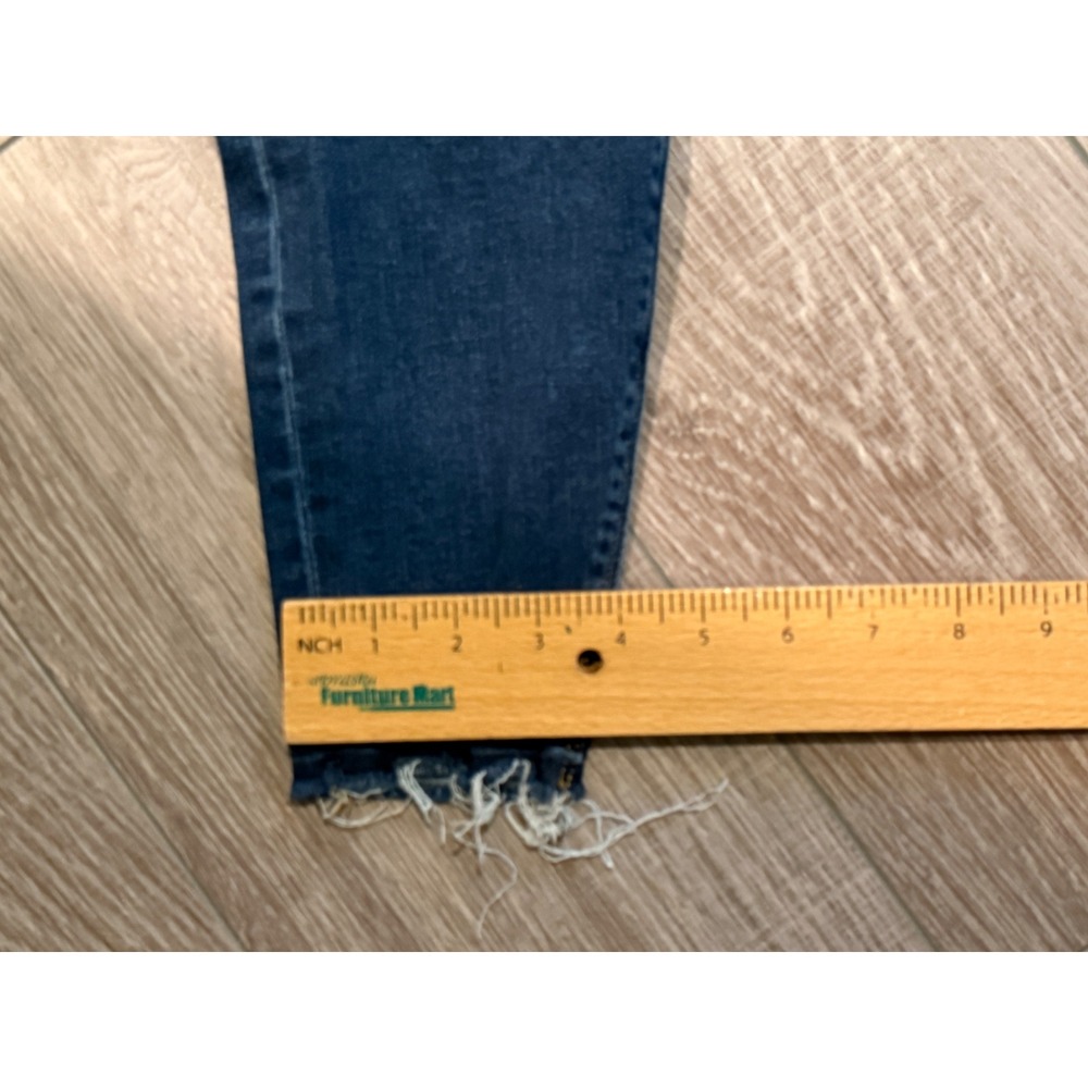 Spanx Jean-ish Ankle Leggings Medium Indigo Distressed Raw Hem Skinny Jeans M - Picture 7 of 9